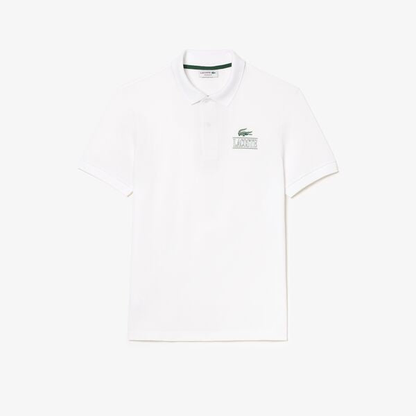 LACOSTE Polo Uomo Stampa Logo Bianco