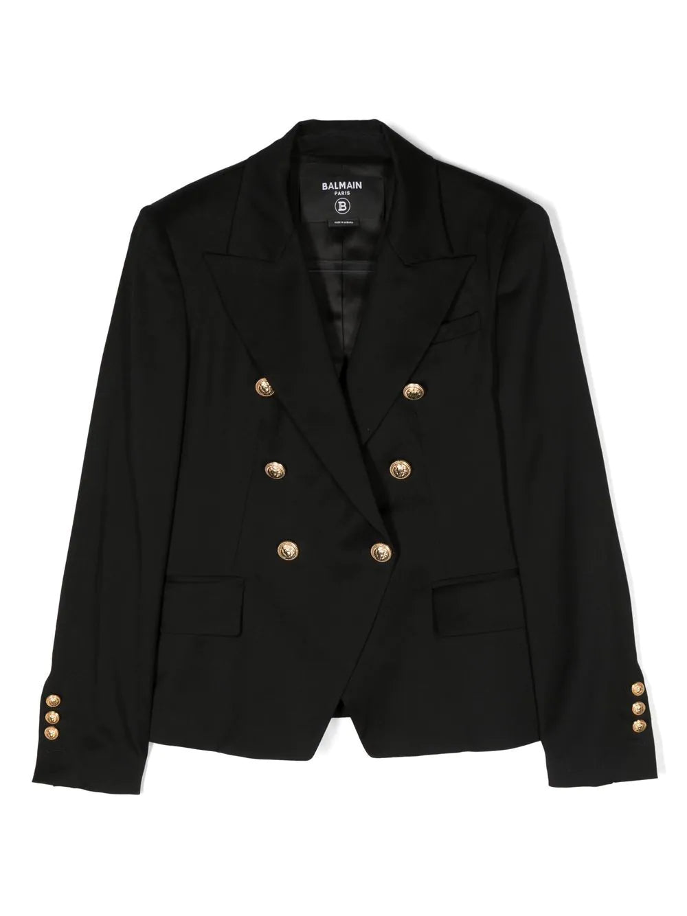 Balmain Kids Blazer doppiopetto nero