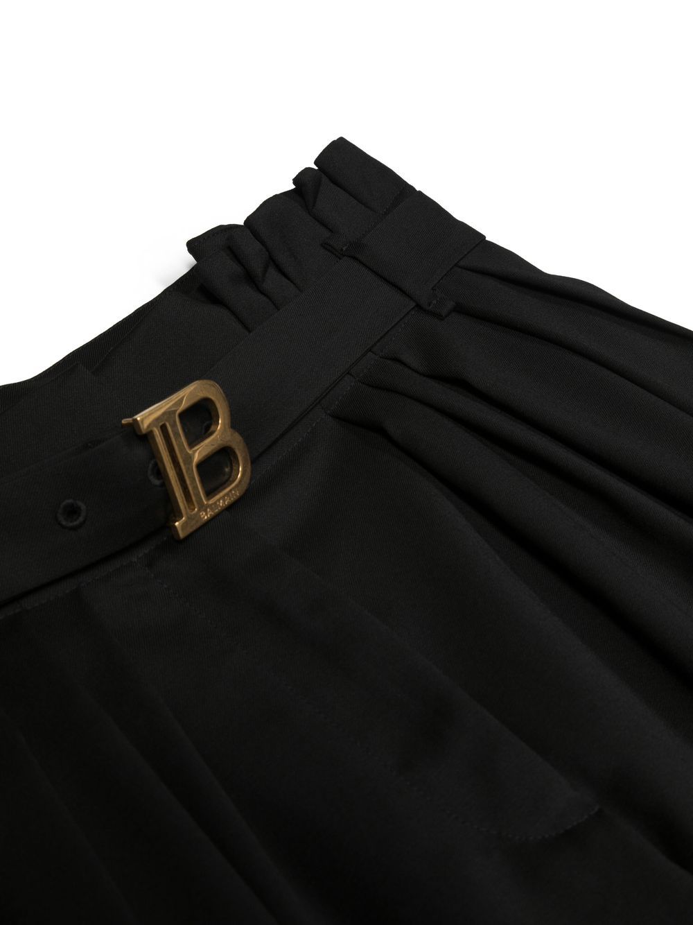 Balmain Kids Pantaloni neri con pieghe