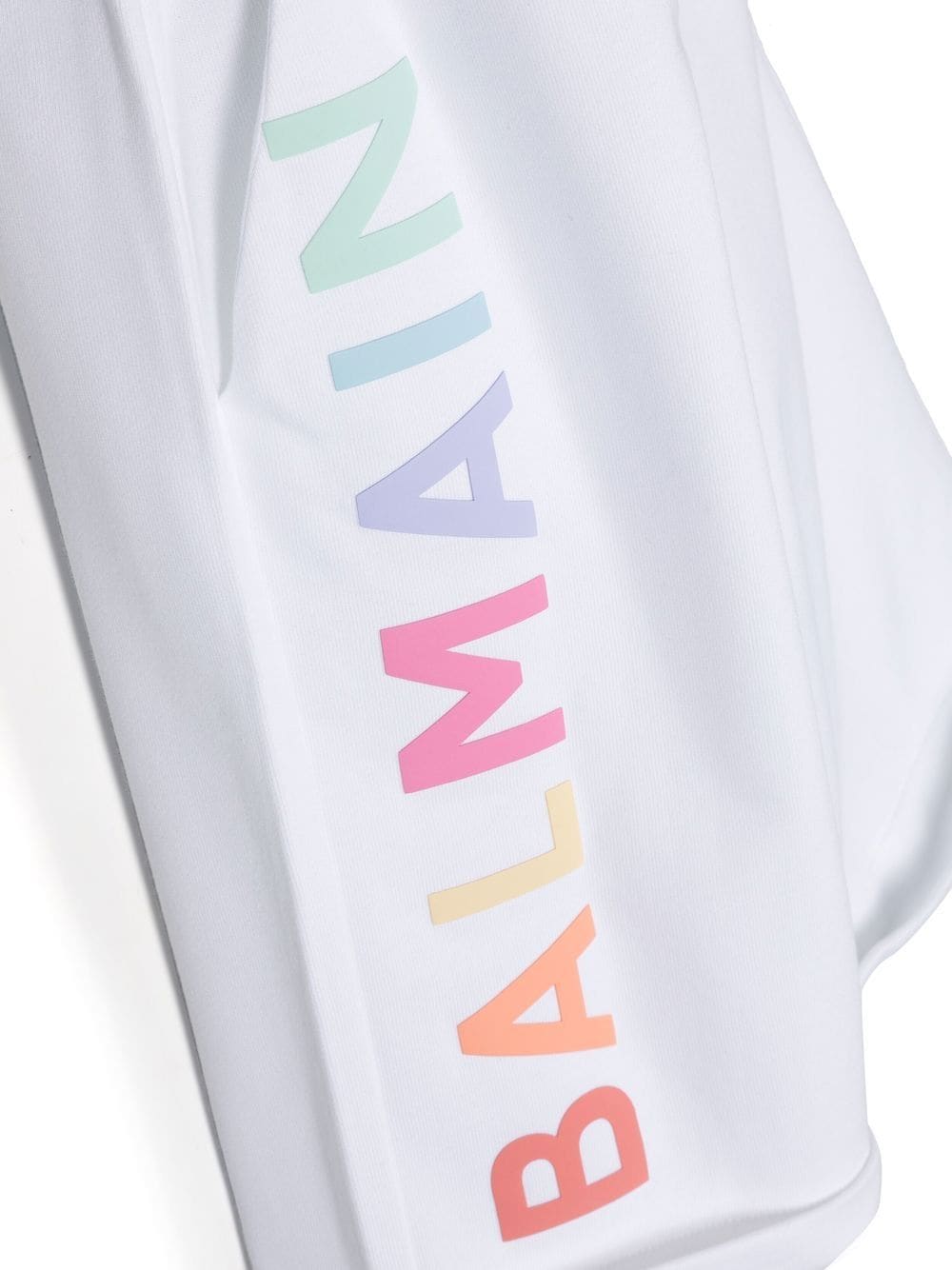 Balmain Kids Bermuda bianchi con stampa multicolore