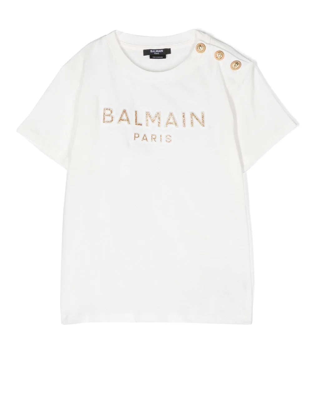 Balmain Kids White T-shirt with logo