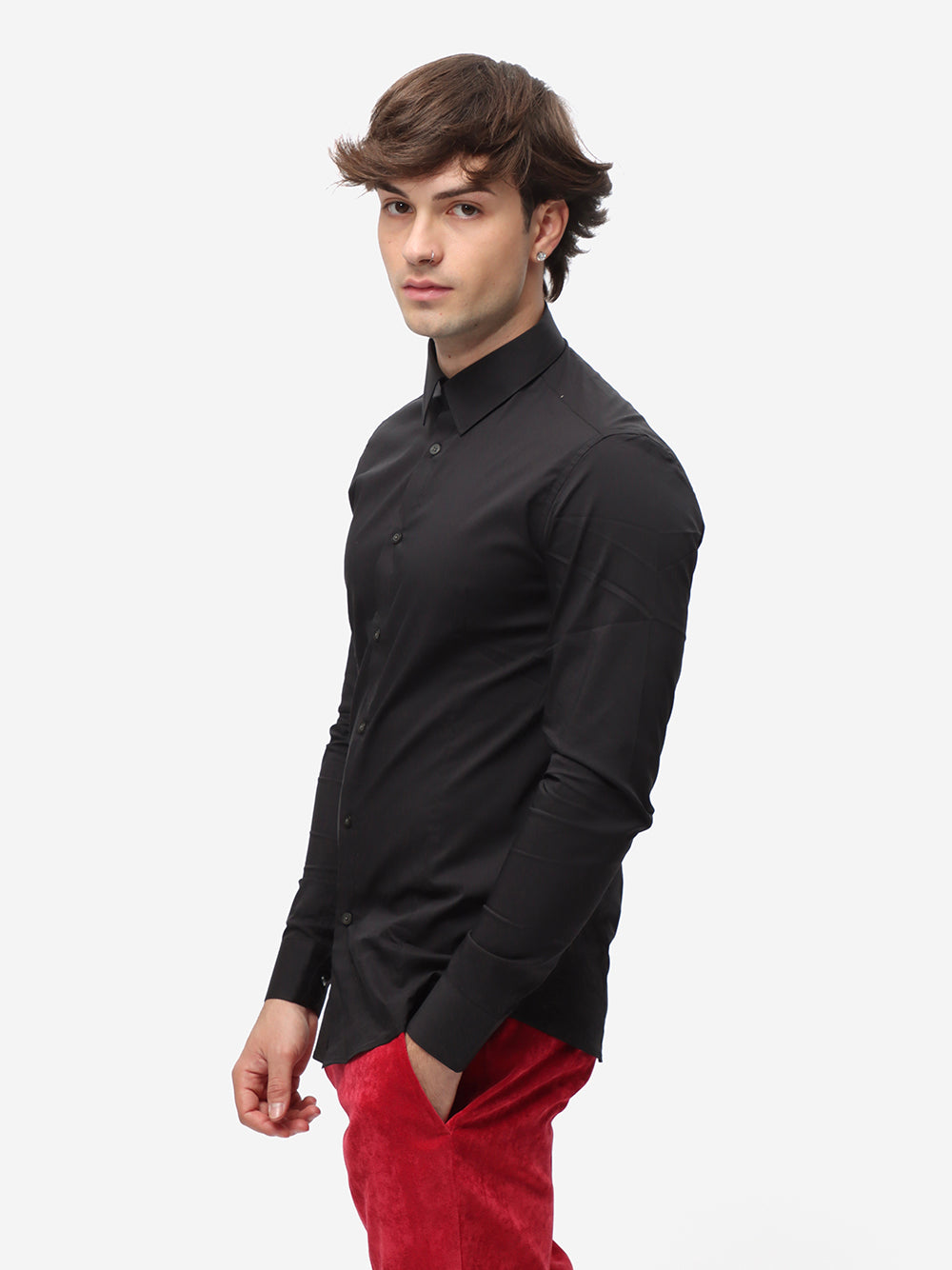 DANIELE ALESSANDRINI Black Basic Shirt