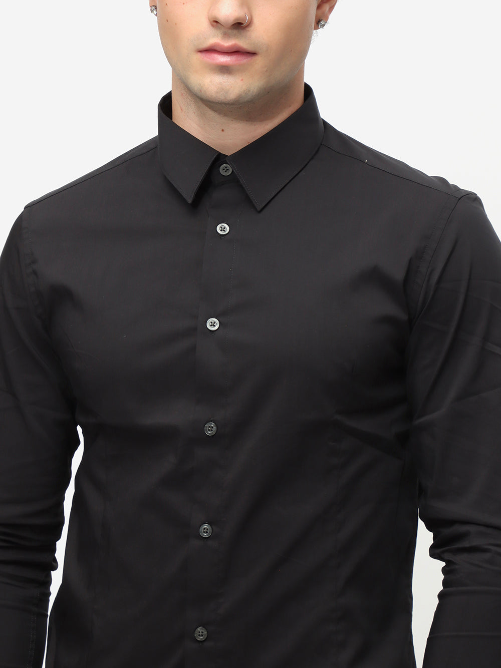 DANIELE ALESSANDRINI Black Basic Shirt