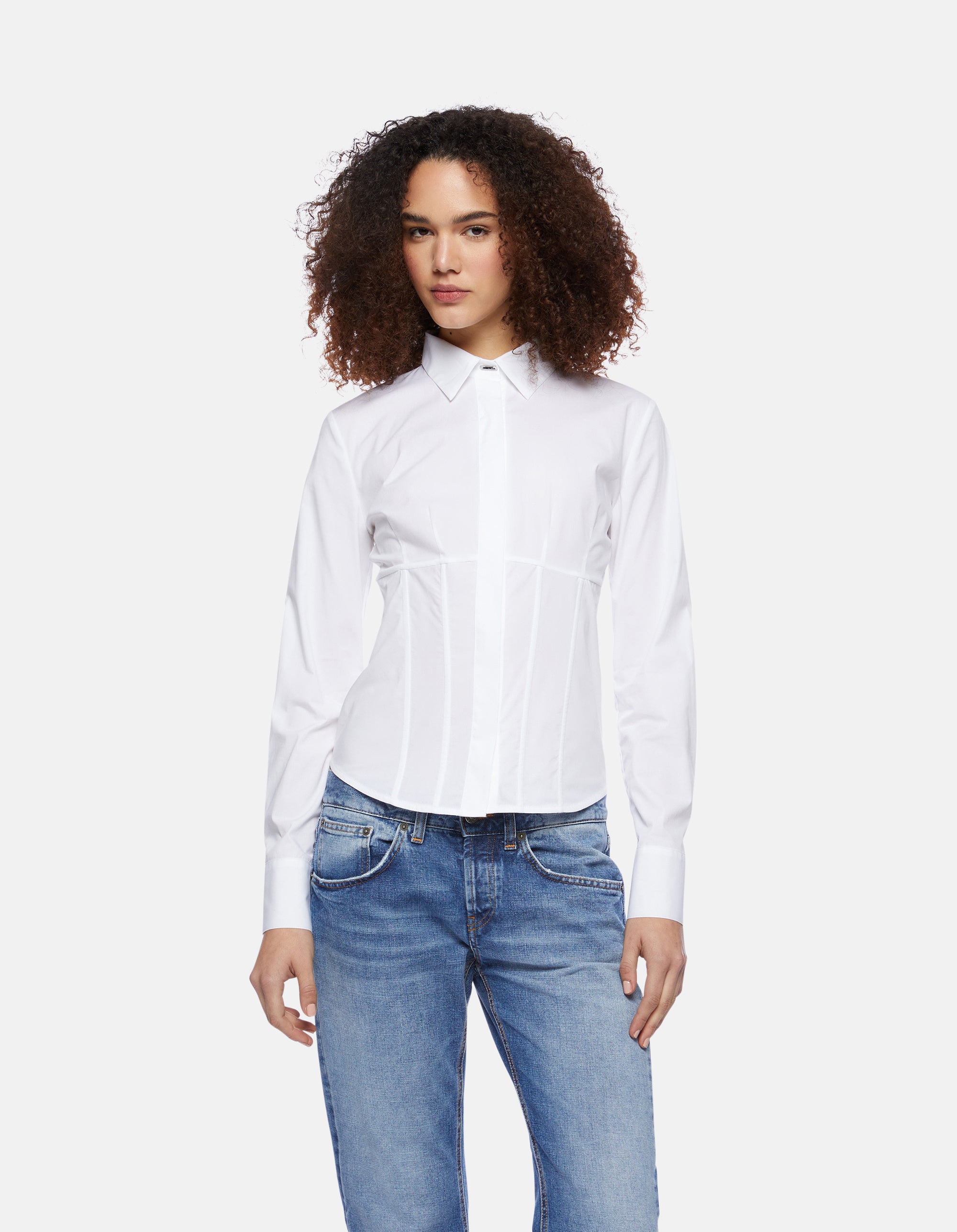 Dondup Women's Shirt DC314PS0012DXXX White