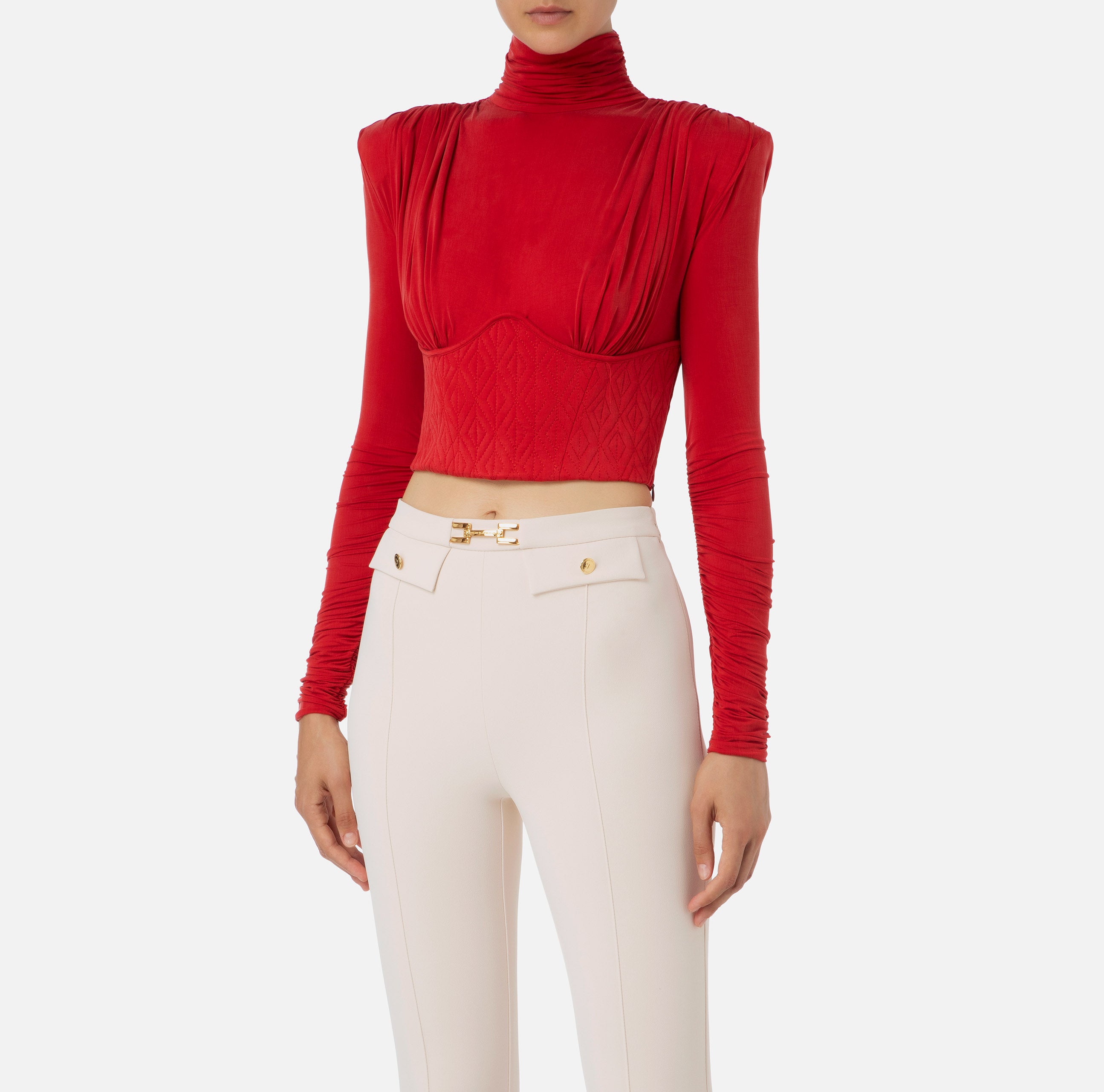 Elisabetta Franchi Women's Sweater MD01136E2 RED VELVET