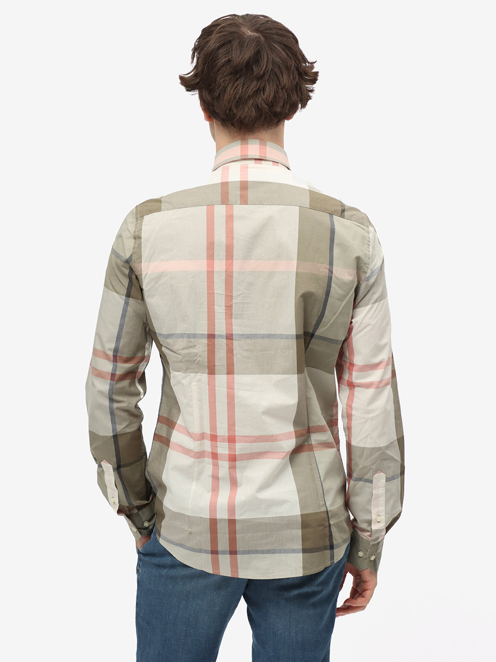 Barbour Camicia Uomo HARRIS TAILORED SHIRT-Glenmore Olive Tartan