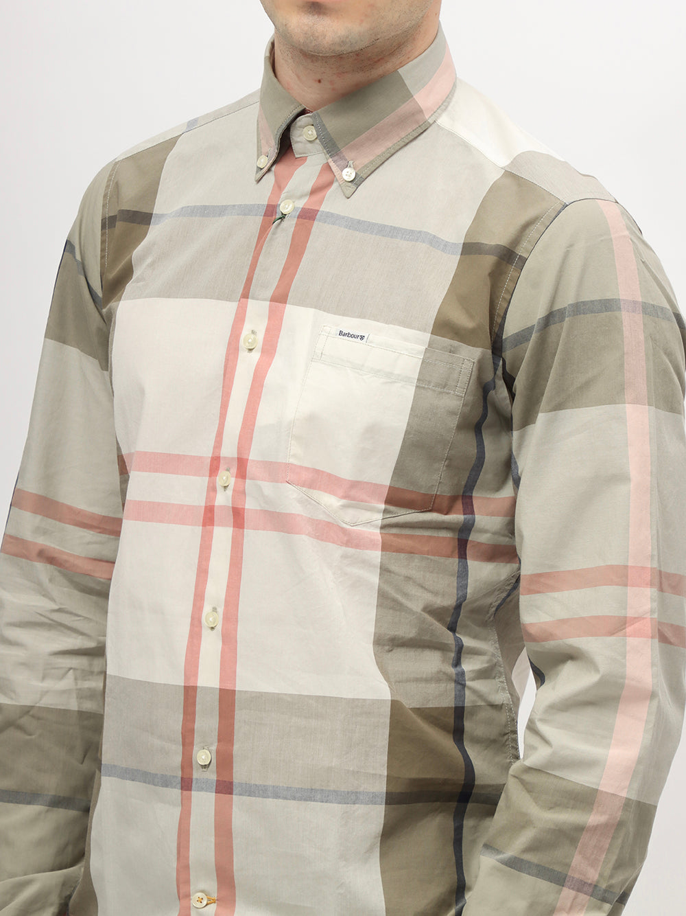 Barbour Camicia Uomo HARRIS TAILORED SHIRT-Glenmore Olive Tartan