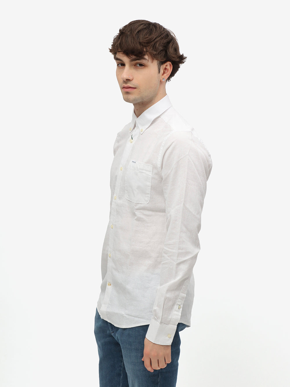 Barbour Camicia Uomo NELSON TAILORED SHIRT-White