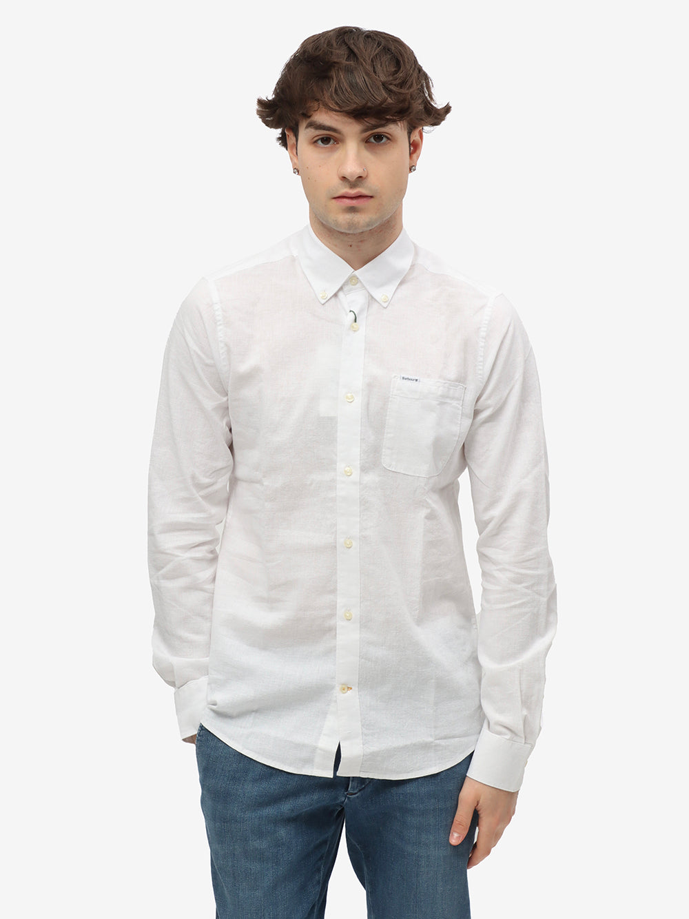 Barbour Camicia Uomo NELSON TAILORED SHIRT-White