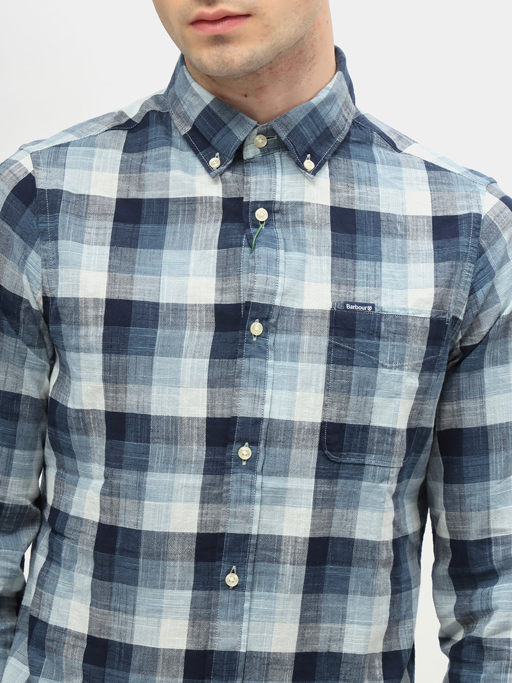 Barbour Camicia Uomo HILLROAD TAILORED SHIRT-Navy