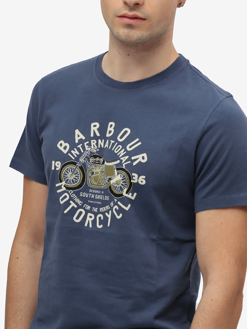 Barbour T-Shirt Uomo Spirit-Washed Cobalt