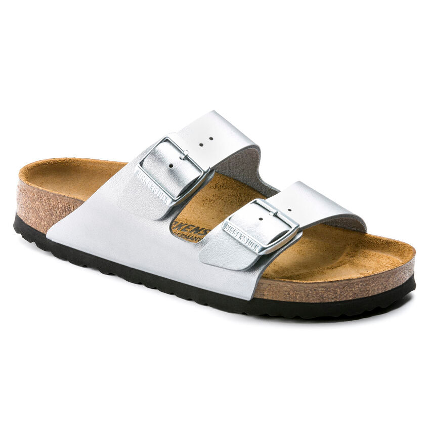 Birkenstock Women's Slipper Arizona Birko Flor Silver