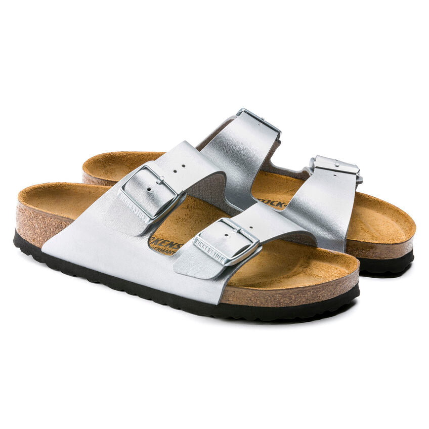 Birkenstock Women's Slipper Arizona Birko Flor Silver