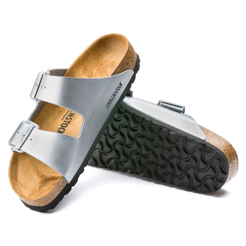 Birkenstock Women's Slipper Arizona Birko Flor Silver