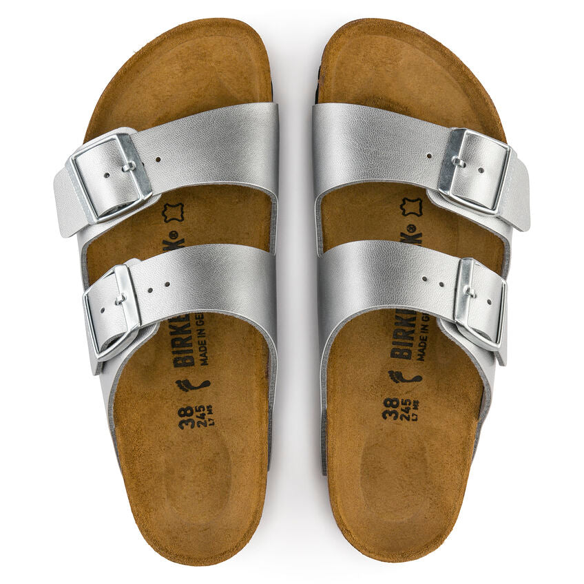 Birkenstock Women's Slipper Arizona Birko Flor Silver