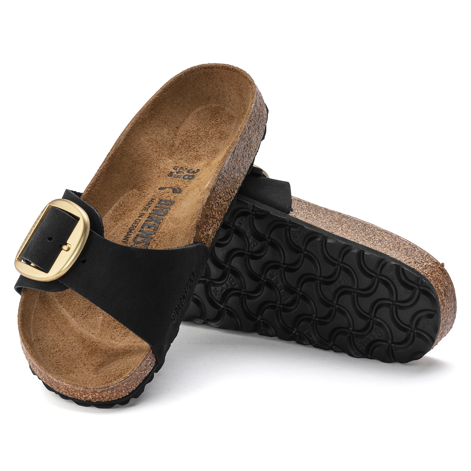 Birkenstock Ciabatta Donna Madrid Big Buckle Nabuk-Black