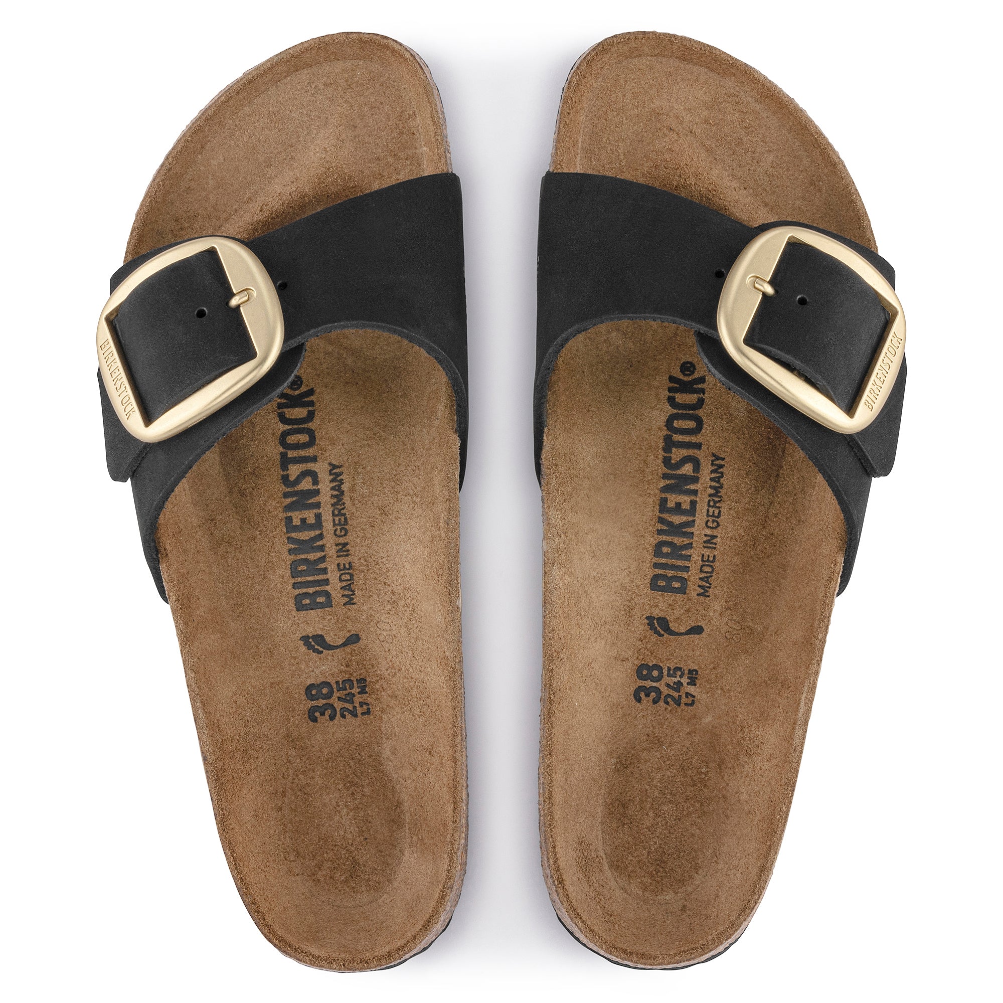 Birkenstock Ciabatta Donna Madrid Big Buckle Nabuk-Black