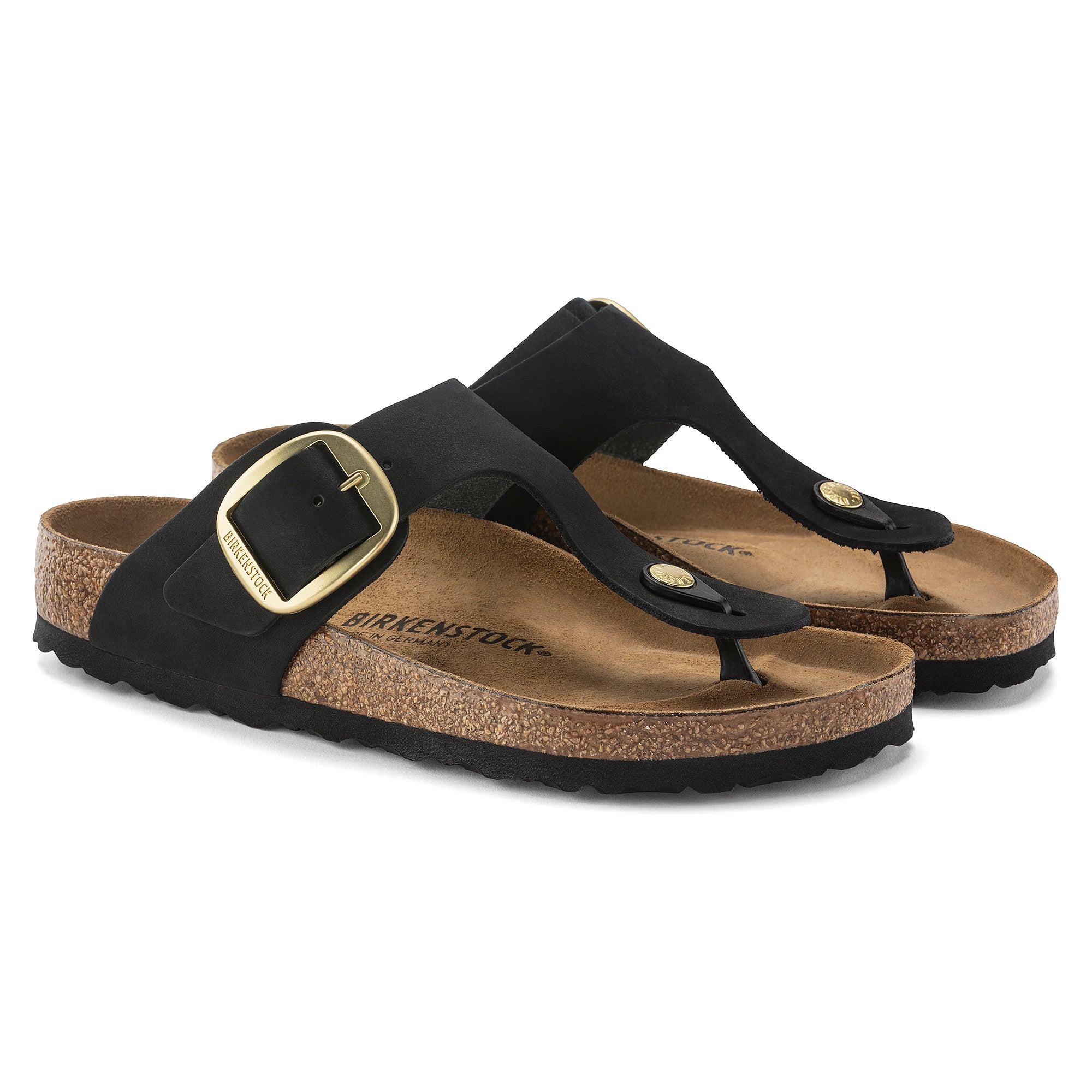 Birkenstock Ciabatta Donna Gizeh Big Buckle Nabuk-Black