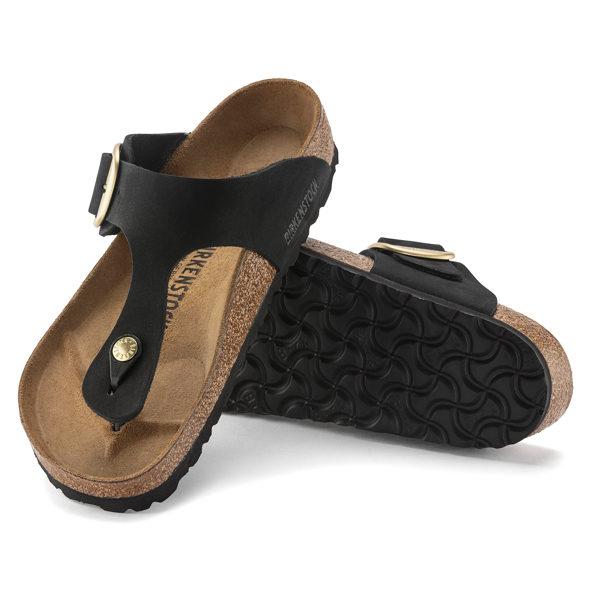 Birkenstock Ciabatta Donna Gizeh Big Buckle Nabuk-Black