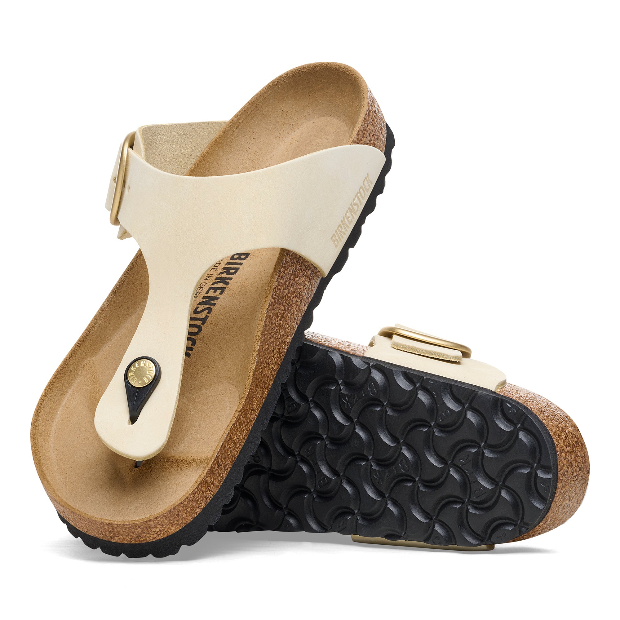 Birkenstock Ciabatta Donna Gizeh Big Buckle Nabuk Leather-Ecru