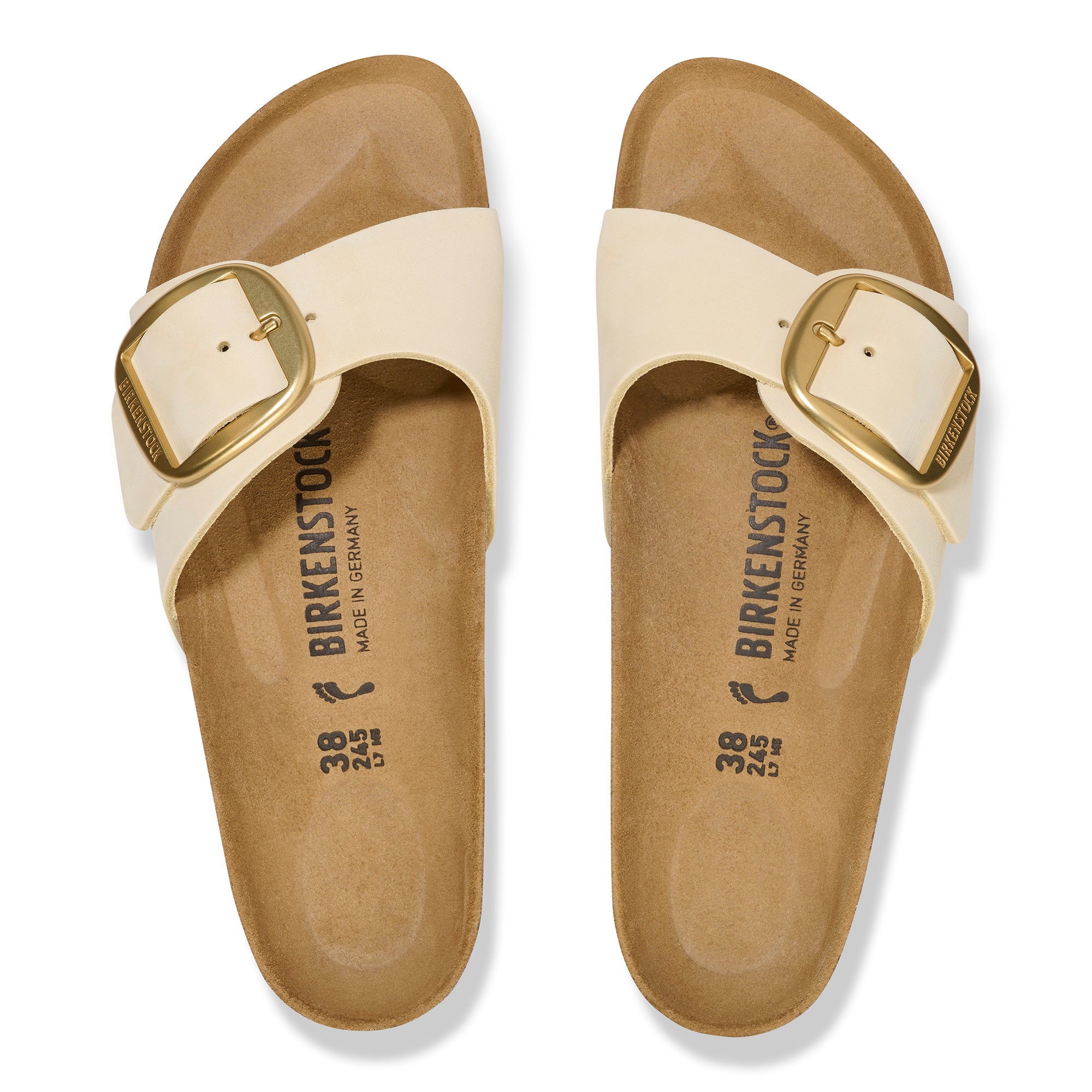 Birkenstock Ciabatta Donna Madrid Big Buckle Nabuk-Ecru