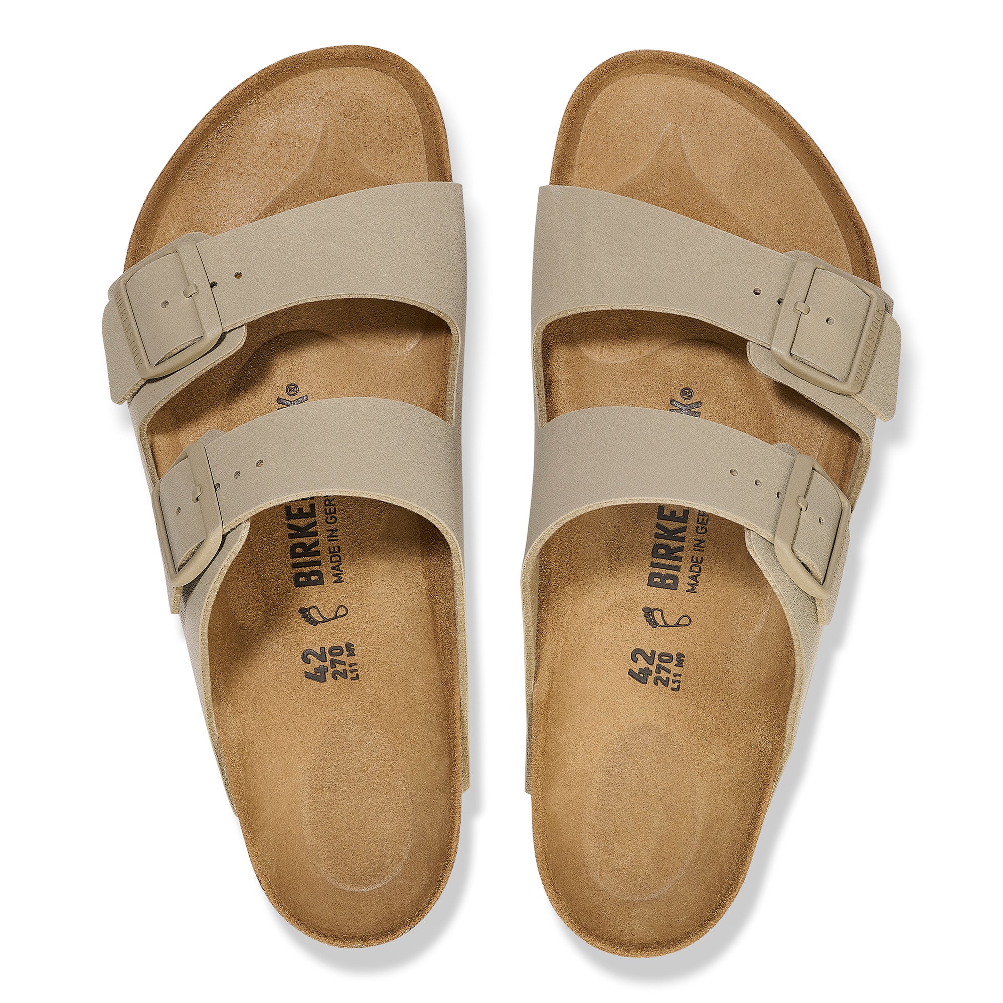 Birkenstock Ciabatta Uomo Arizona Birko Flor-Faded Khaki