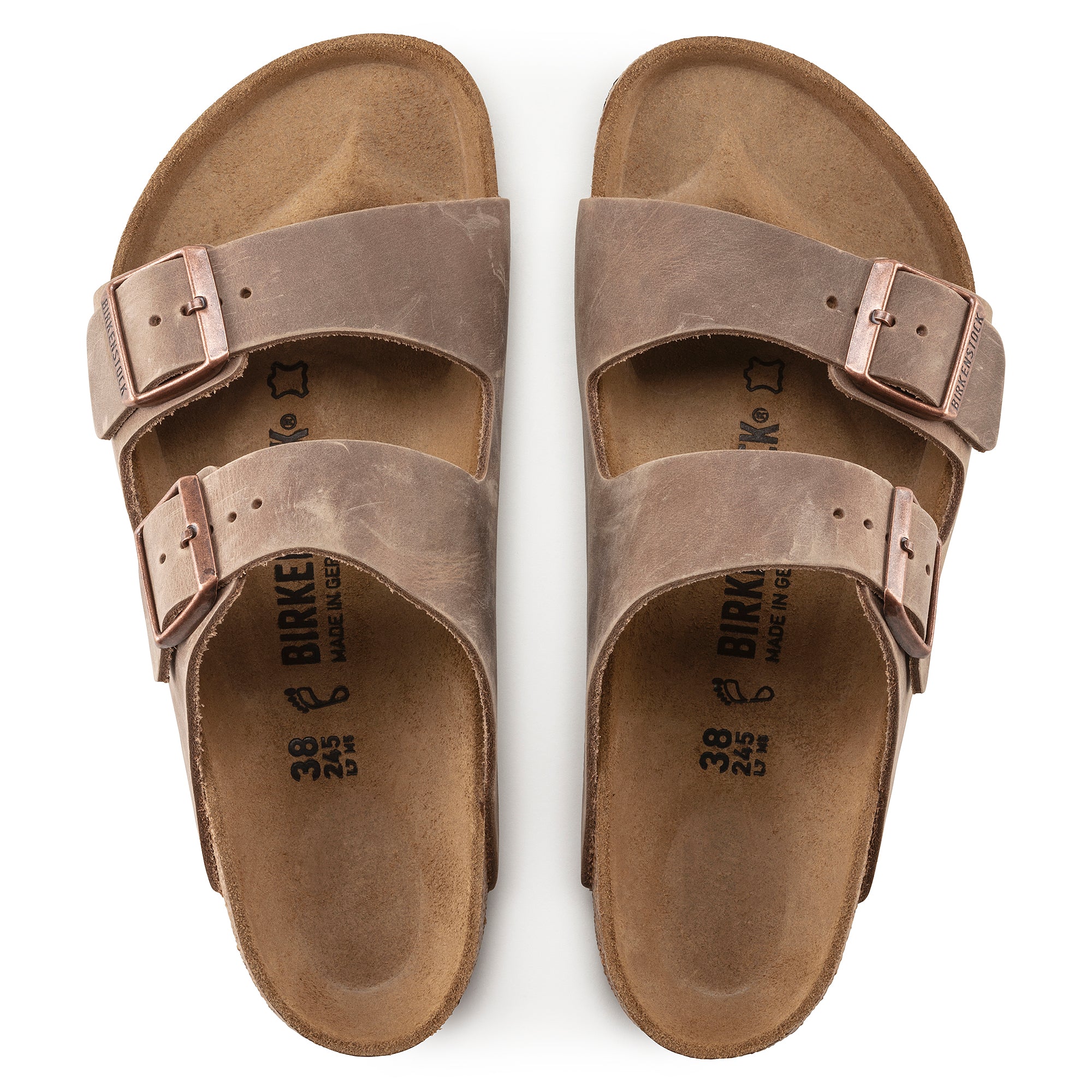 Birkenstock Ciabatta Unisex Arizona Oiled Leather-Tobacco Brown