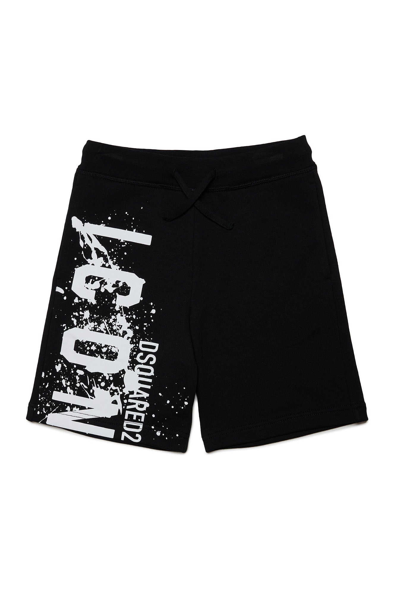 DSQUARED2-Calzoncino Unisex Bambino Icon Splatter-Nero