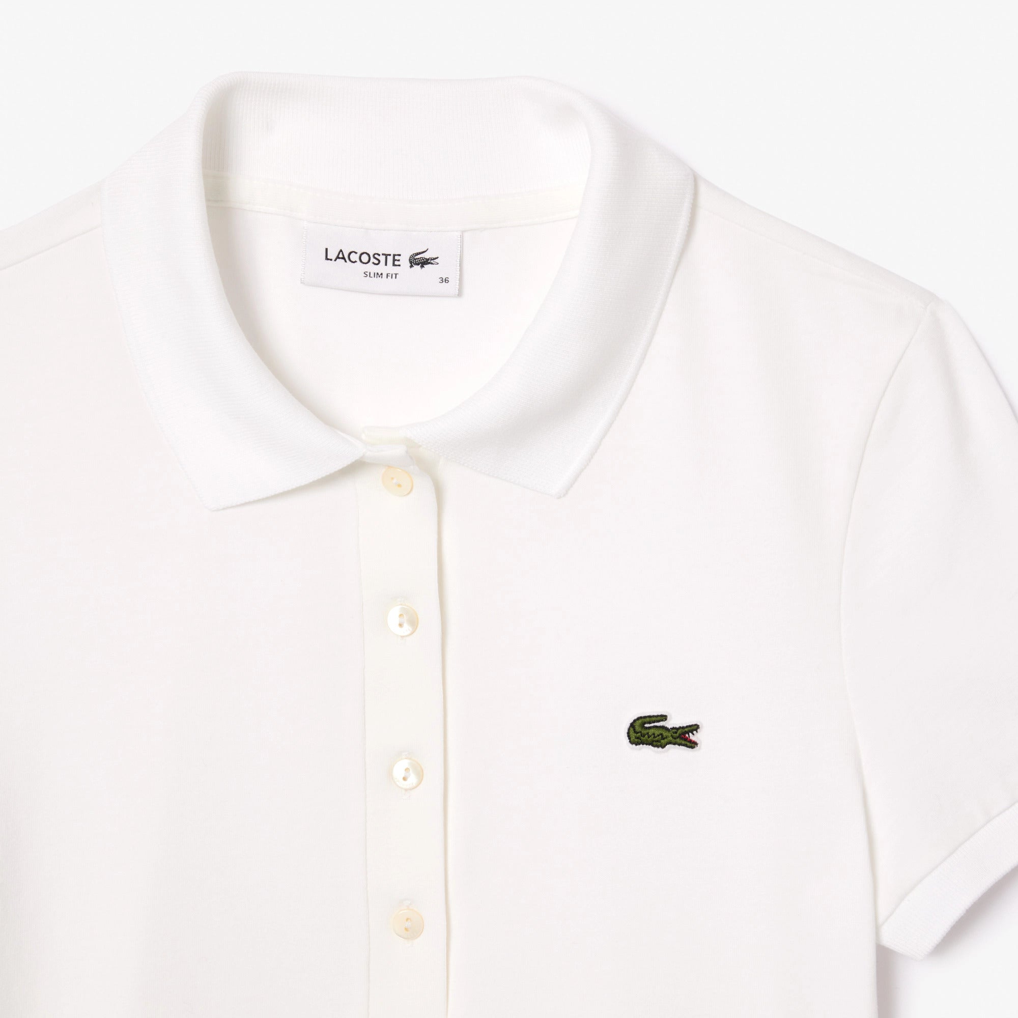 LACOSTE Polo Donna Slim Fit Bianco