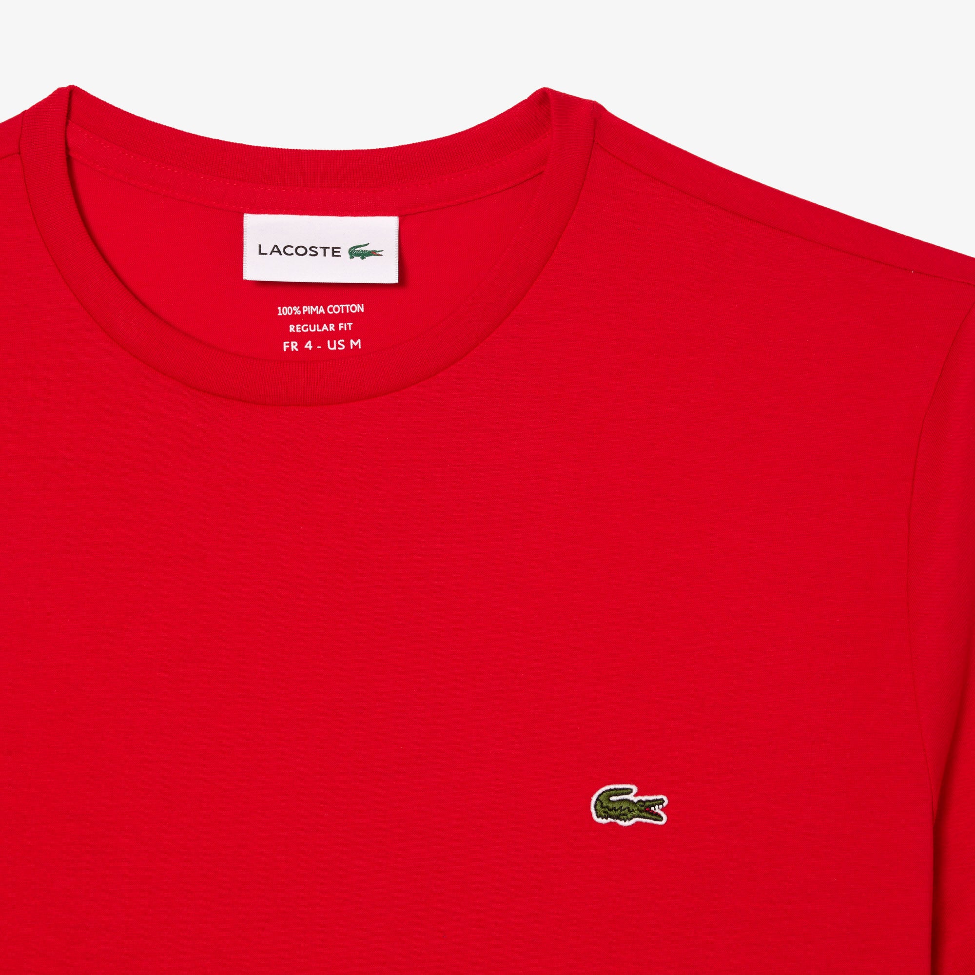 LACOSTE T-Shirt Uomo Pima-Rosso