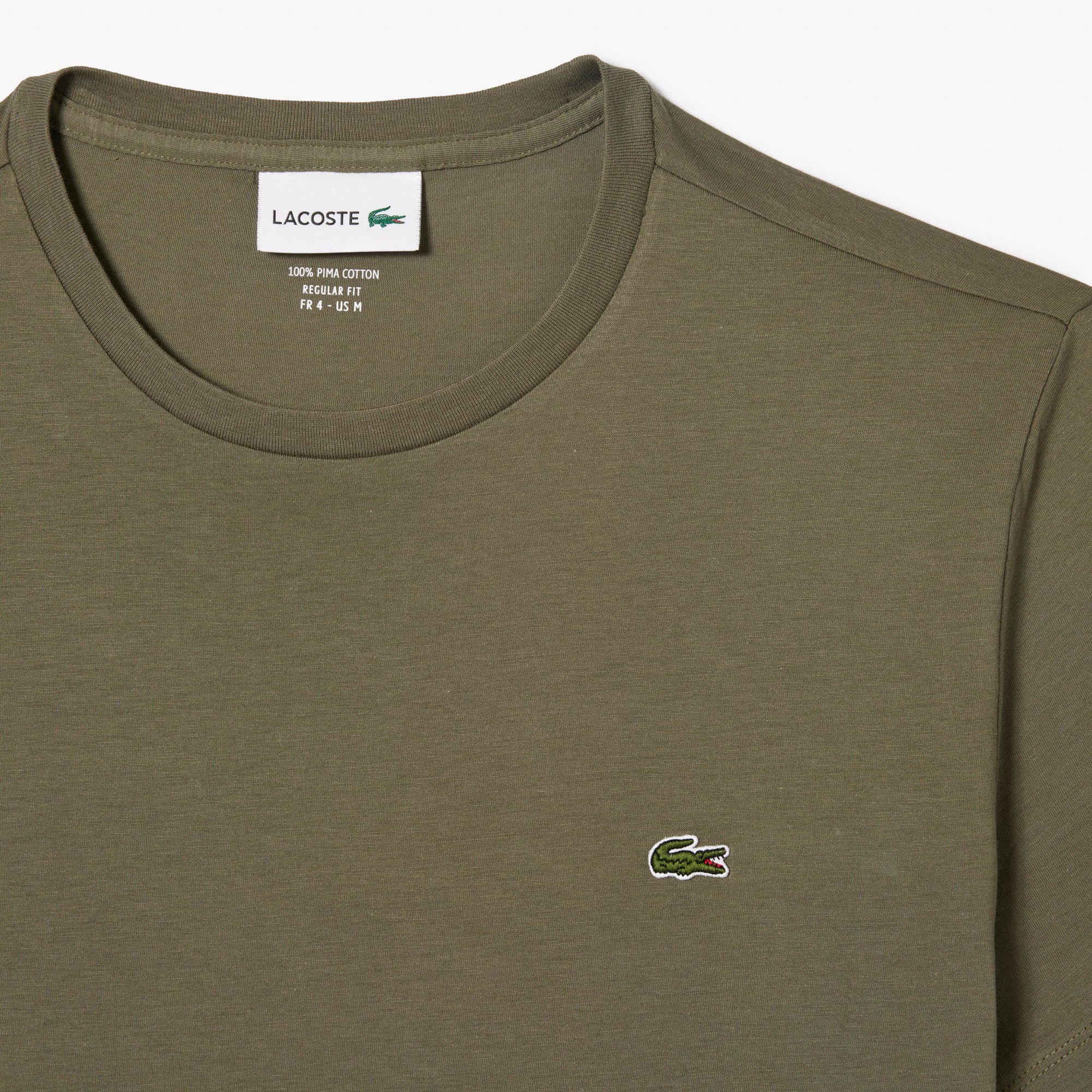 LACOSTE T-Shirt Uomo Pima-Verde Cachi