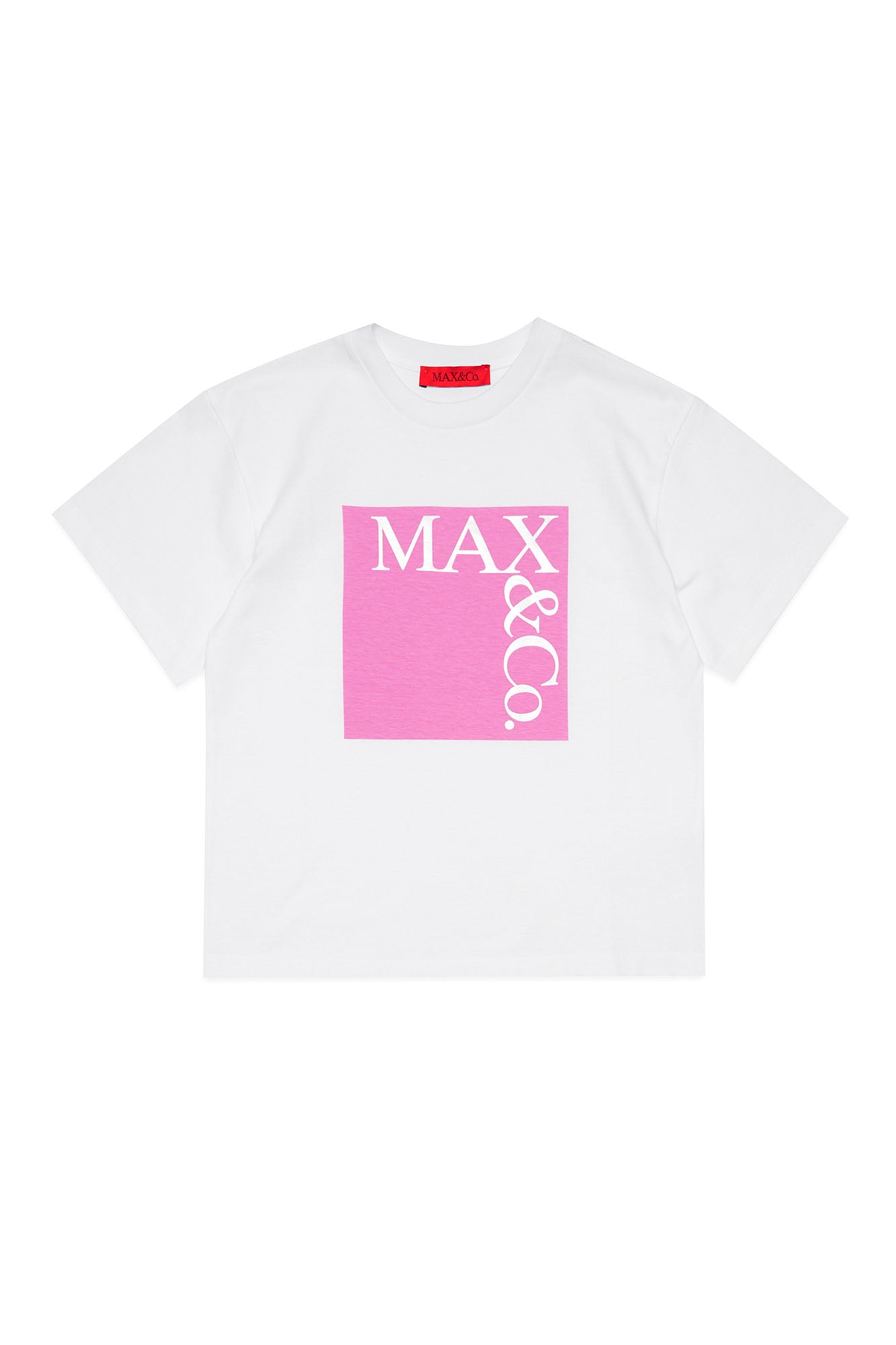 MAX&CO KIDS-T-Shirt Bambina Logo-Bianco Rosa