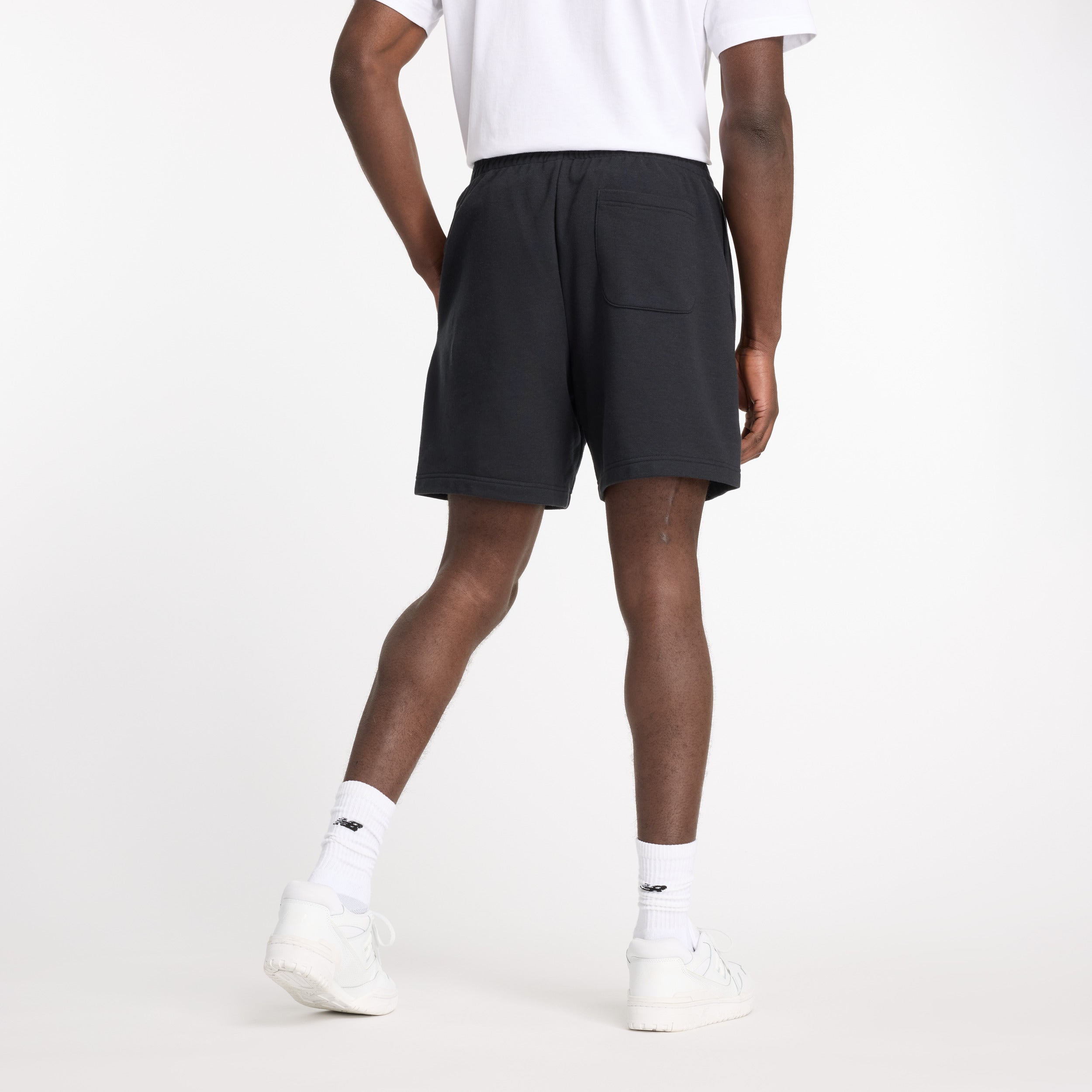 New Balance Shorts Uomo Linear Heritage French Terry-Black