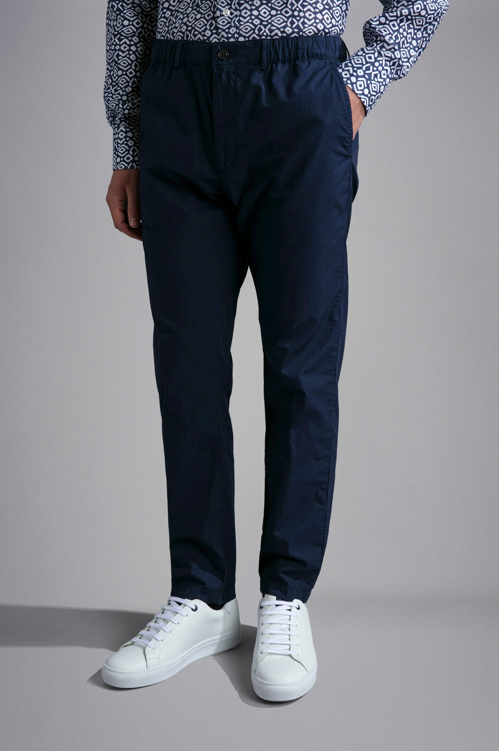 PAUL & SHARK Pantaloni Uomo Chino Popeline-Blu