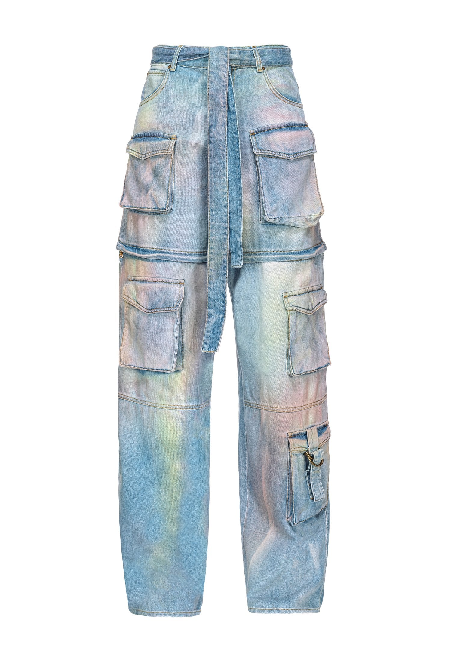 PINKO Jeans Cargo Multi Pockets-Multicolor