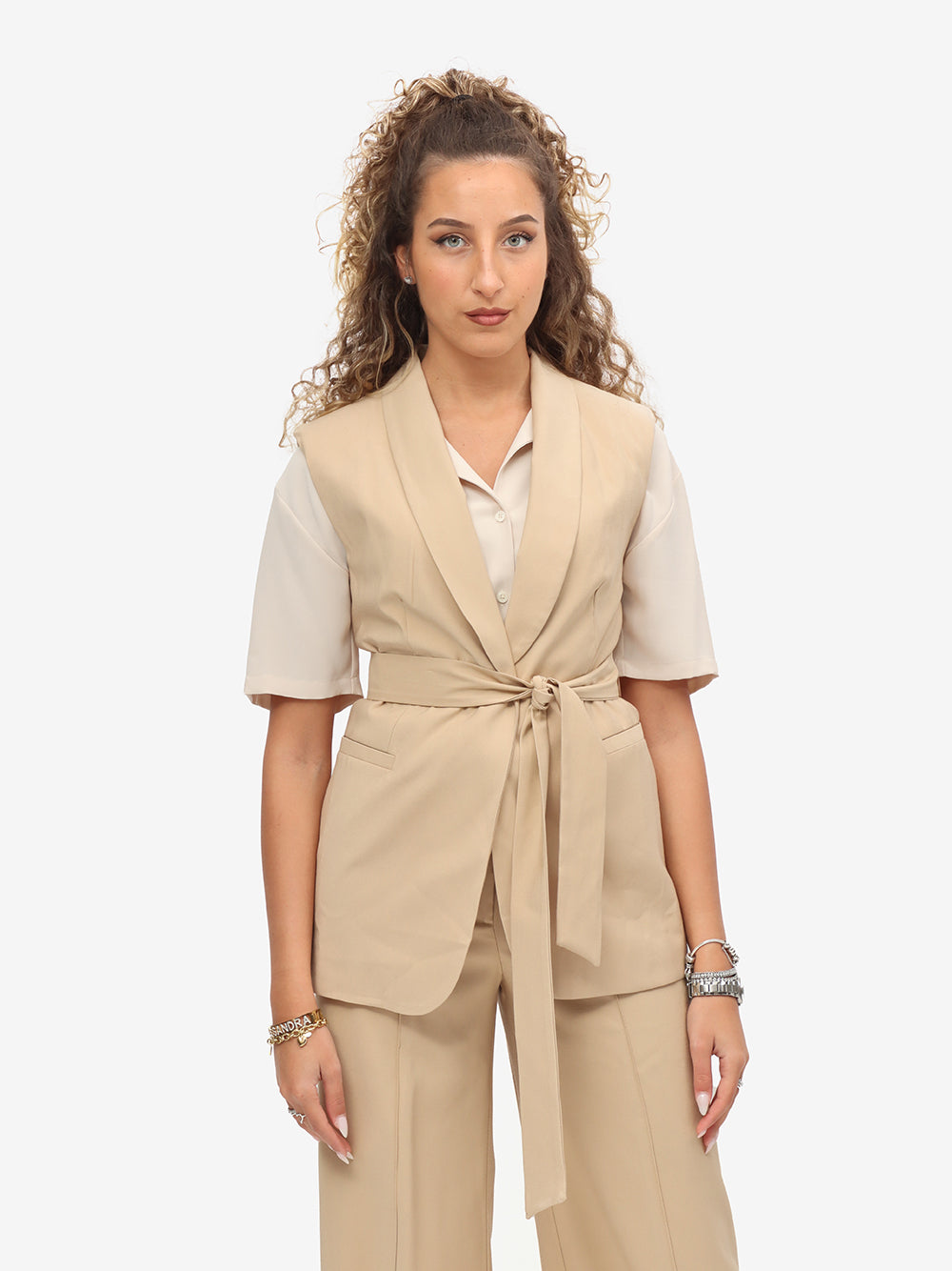 SO ALLURE Gilet Donna Cintura-Safari