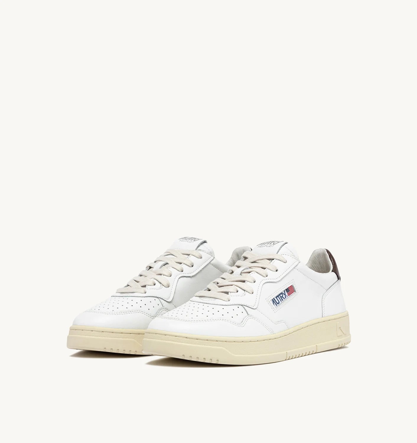 AUTRY Sneakers Uomo Medalist Low Man AULM-LL53-Bianco Marrone