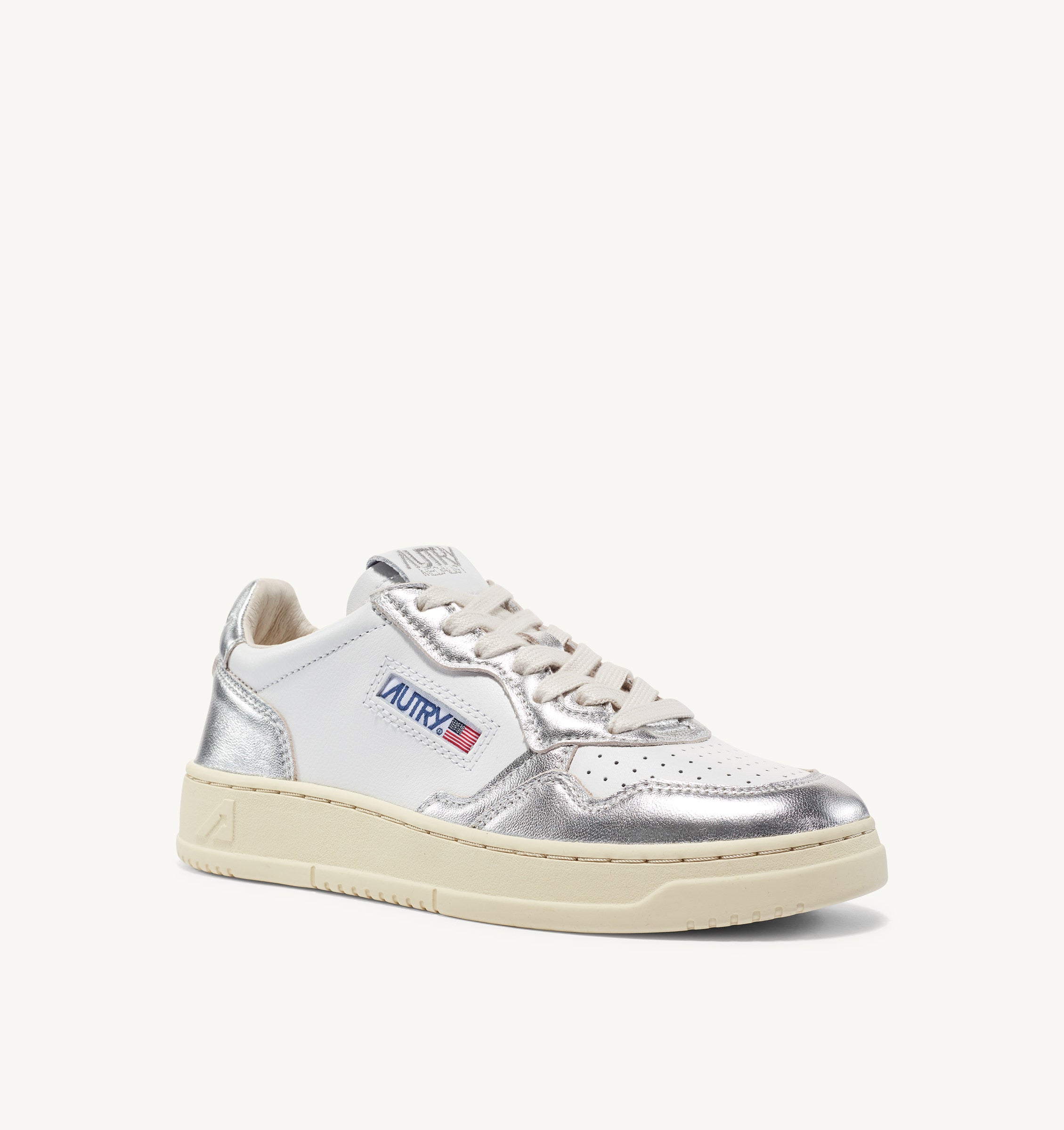 AUTRY Sneakers Donna Medalist Low Woman AULW-WB18-Bianco Argento