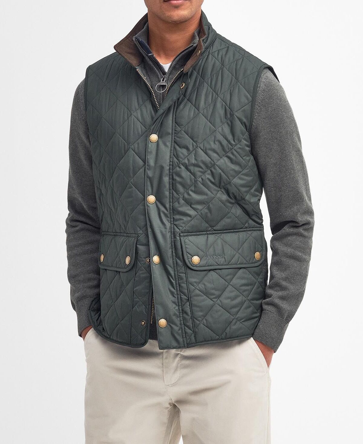 BARBOUR Gilet Uomo New Lowerdale-Sage