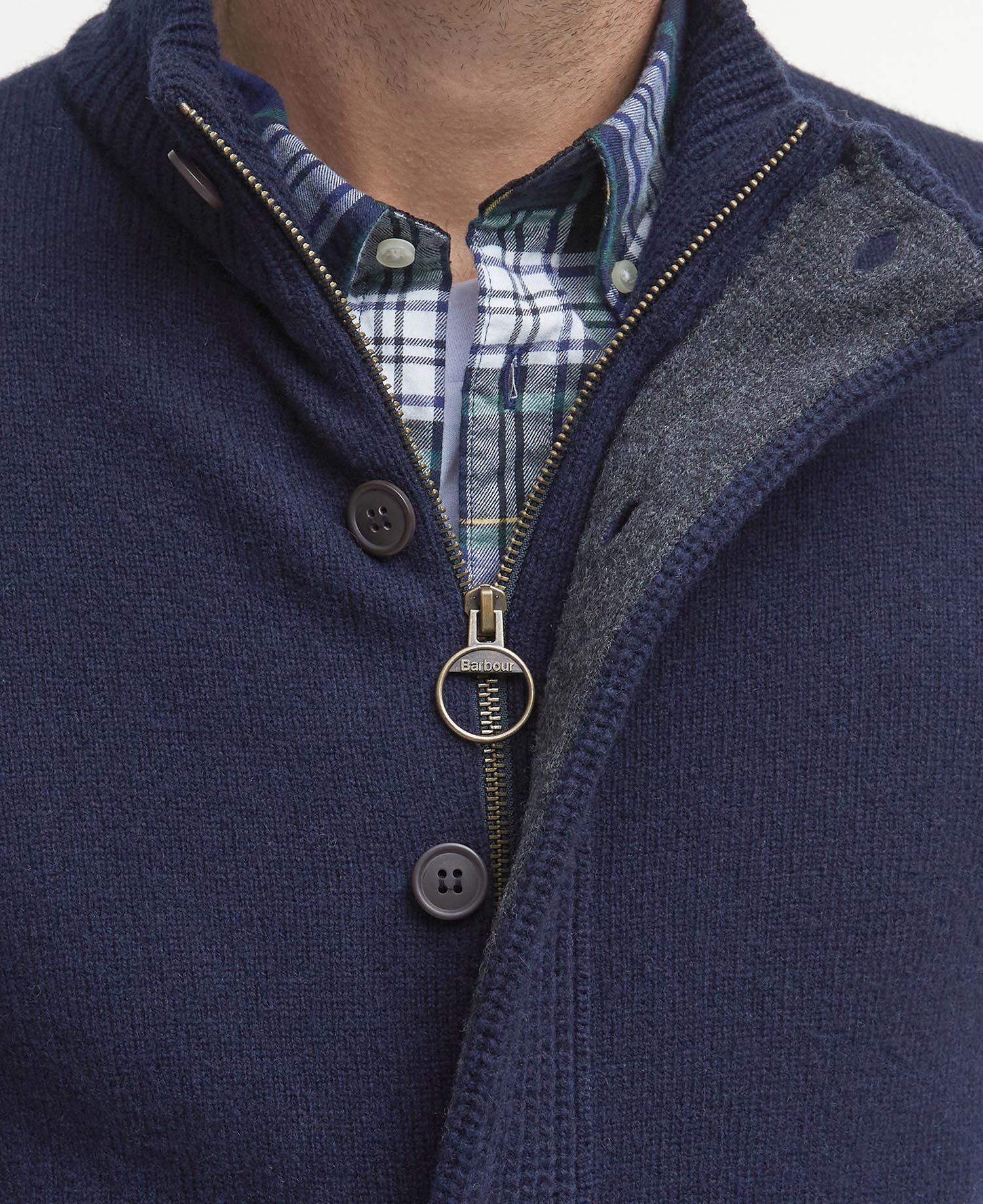 BARBOUR Maglione Uomo Essential Patch Zip-Navy