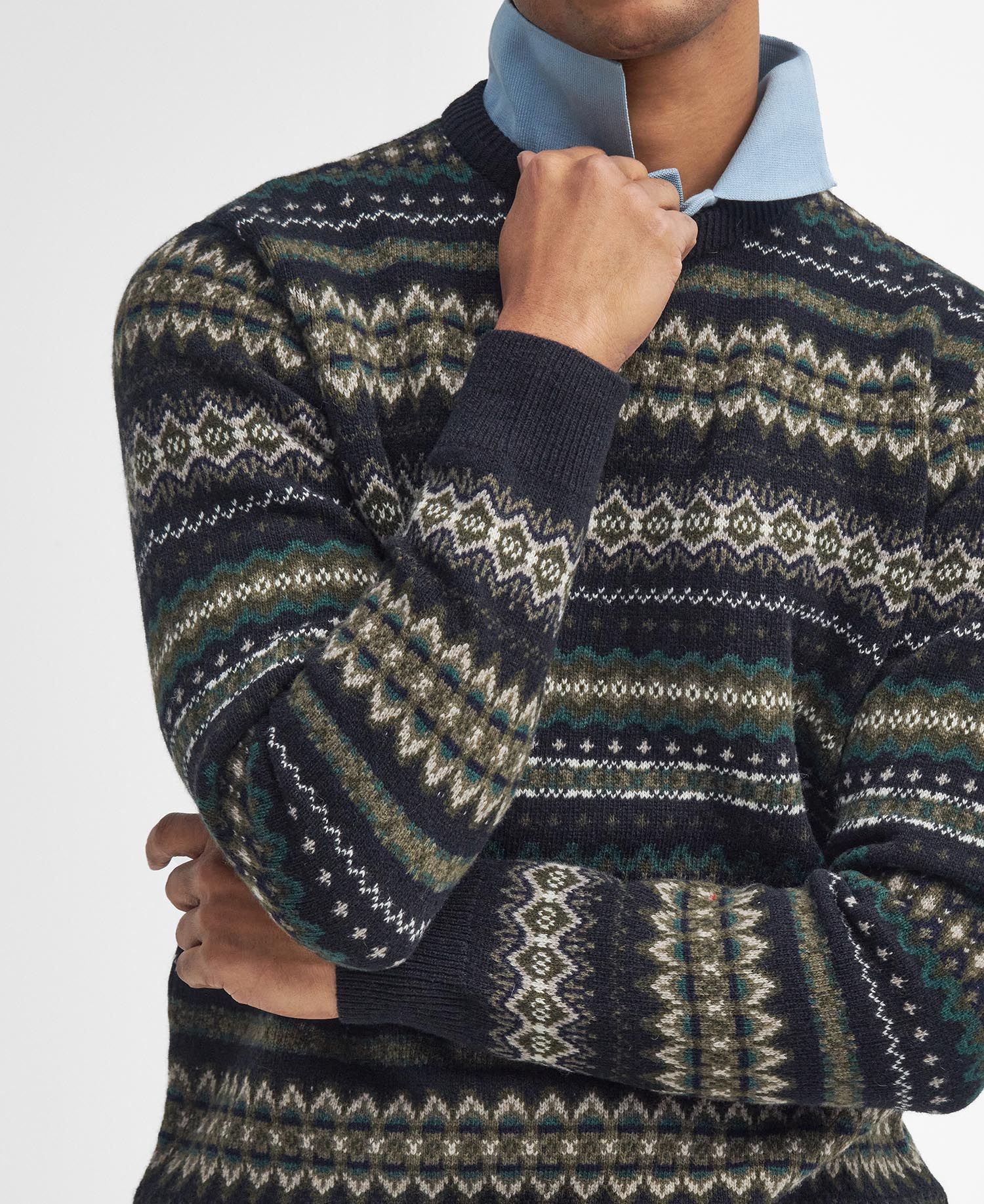 BARBOUR Maglione Uomo Case Fair Isle-Black Marl