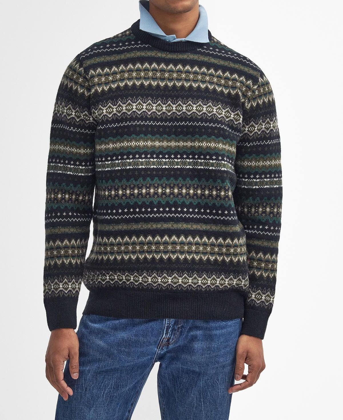 BARBOUR Maglione Uomo Case Fair Isle-Black Marl