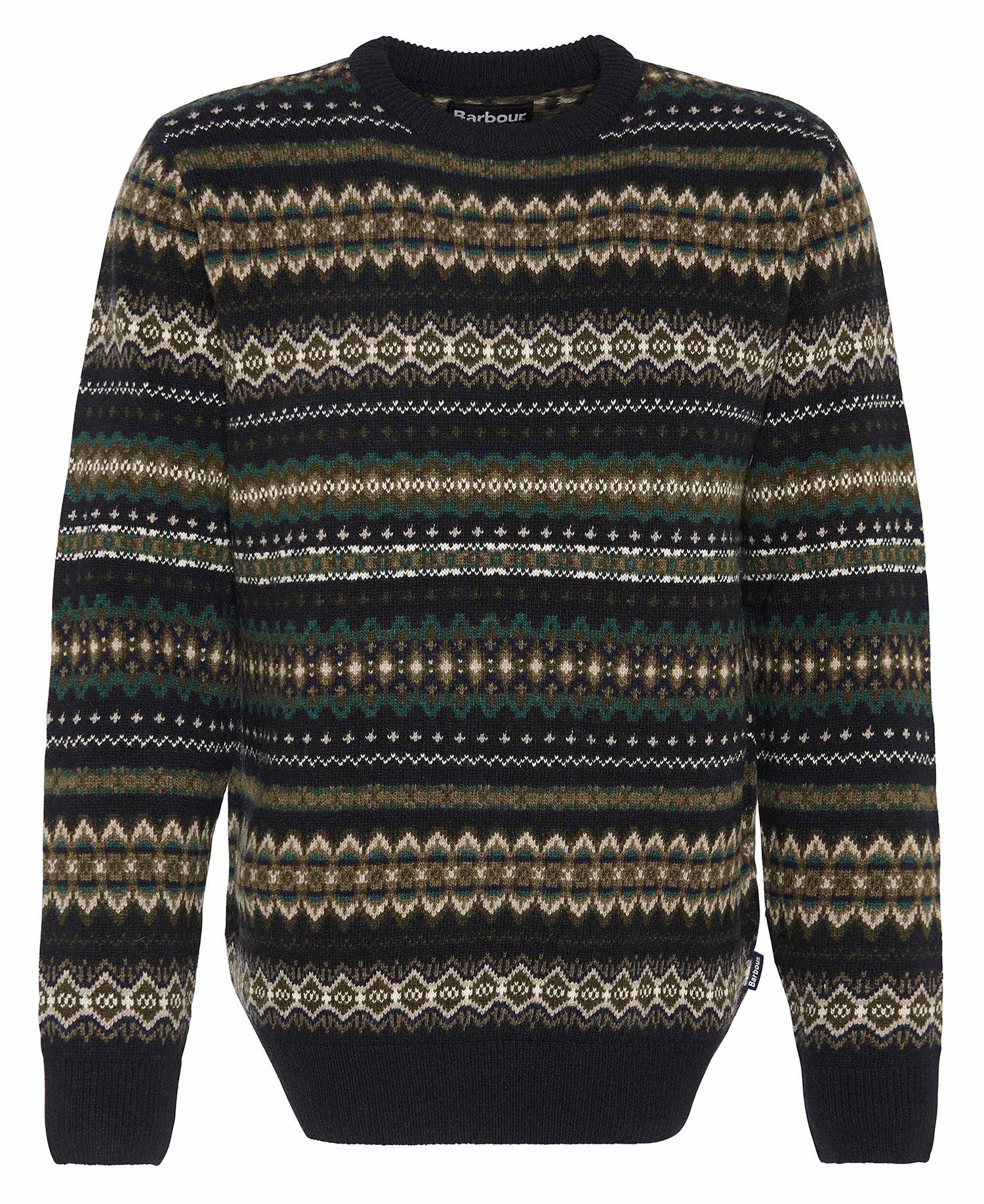 BARBOUR Maglione Uomo Case Fair Isle-Black Marl