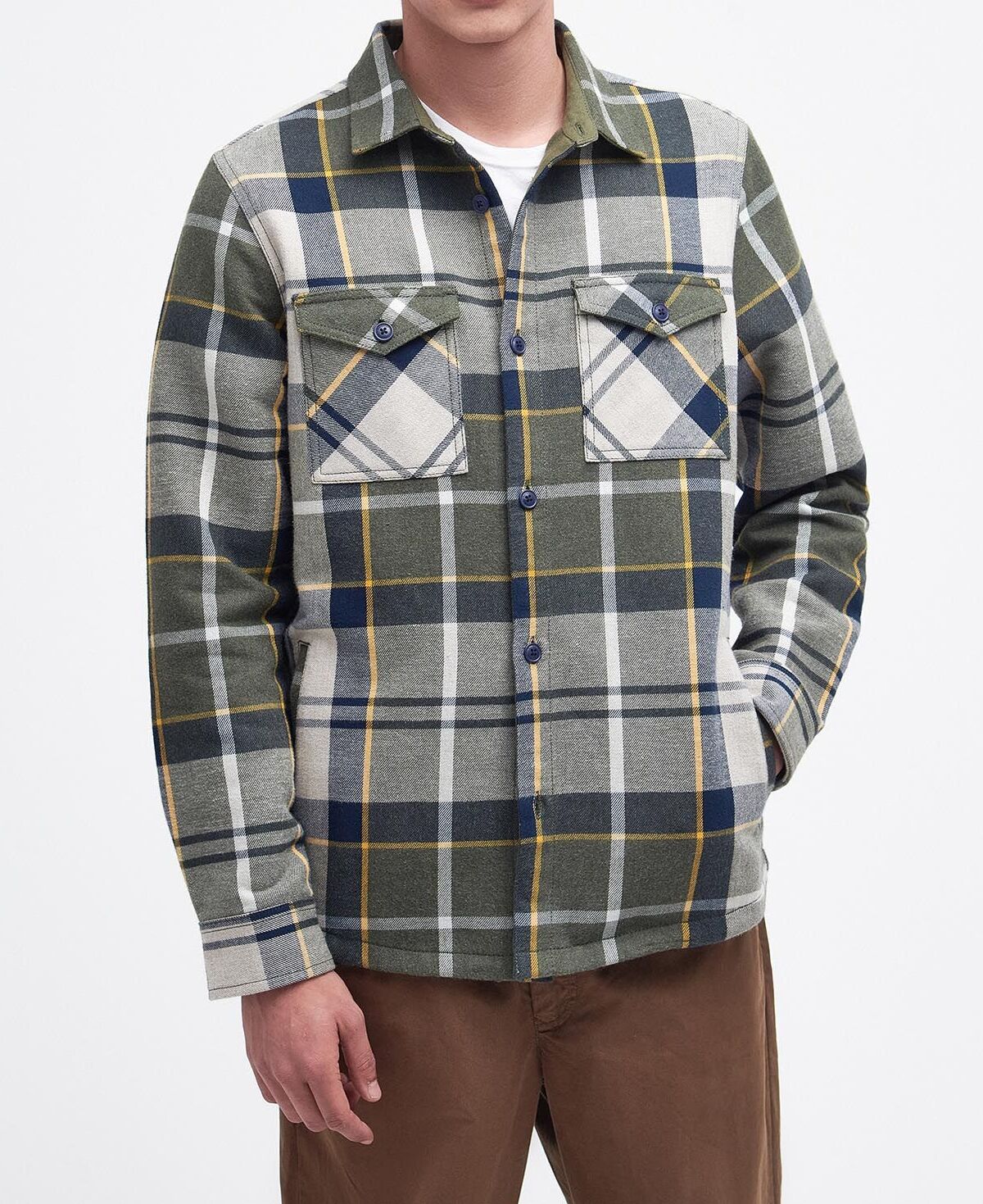 BARBOUR Camicia Uomo Cannich Overshirt-Forest Mist Tartan