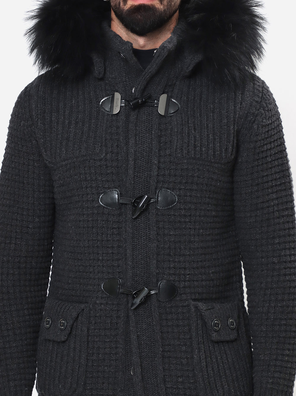 BARK Giubbotto Uomo SHORT DUFFLE COAT W/MURMASKY-Charcoal