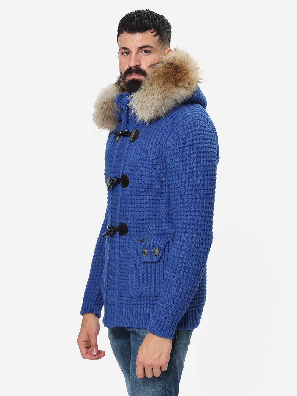 BARK Giubbotto Uomo SHORT DUFFLE COAT W/MURMASKY-Bluette