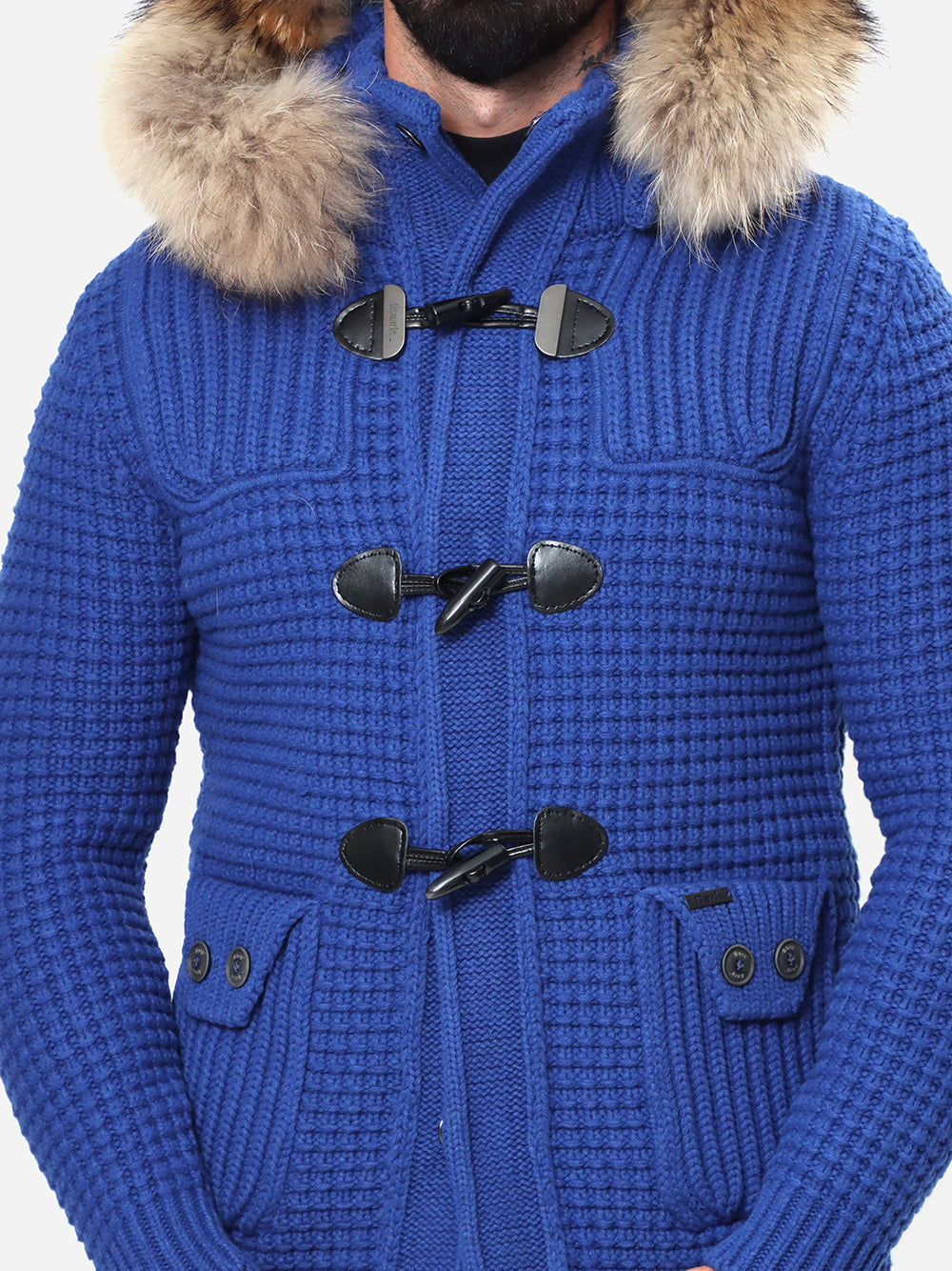 BARK Giubbotto Uomo SHORT DUFFLE COAT W/MURMASKY-Bluette