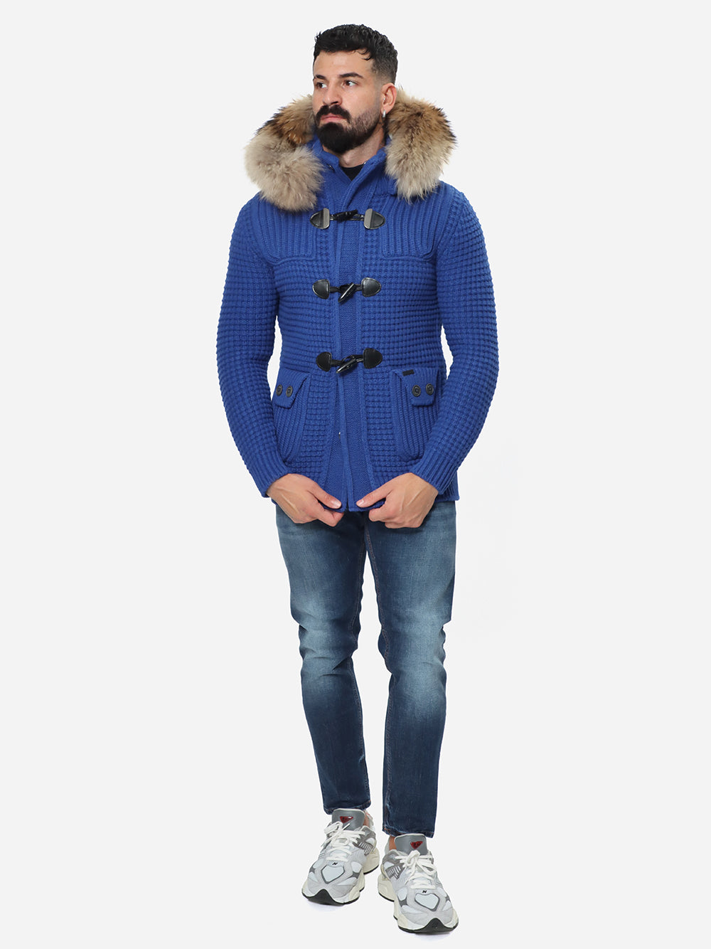 BARK Giubbotto Uomo SHORT DUFFLE COAT W/MURMASKY-Bluette