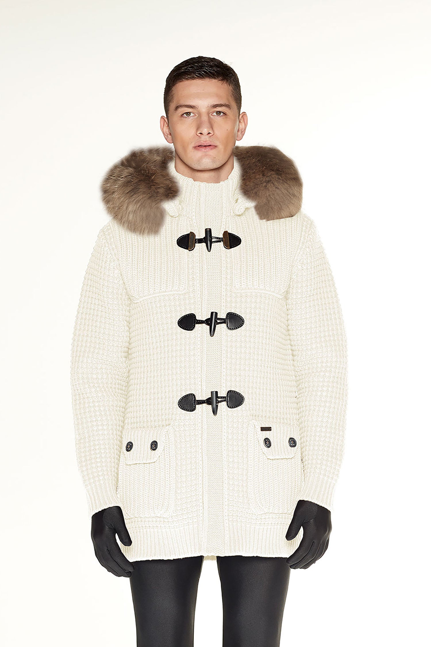 BARK Giubbotto Uomo SHORT DUFFLE COAT W/MURMASKY-Off White