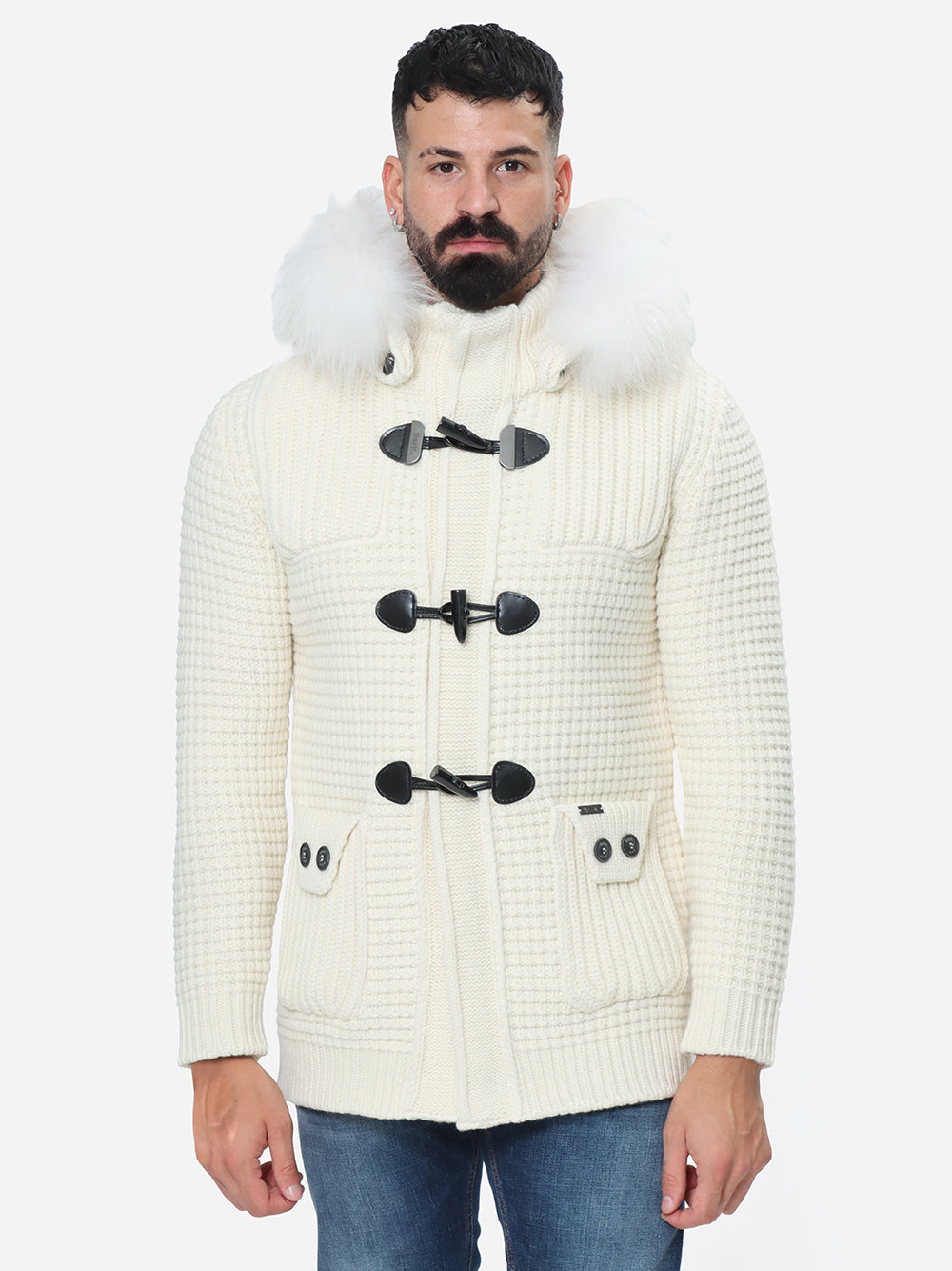 BARK Giubbotto Uomo SHORT DUFFLE COAT W/MURMASKY-Off White